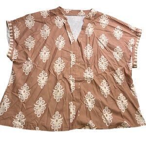 Women's Tan Patterned Top
